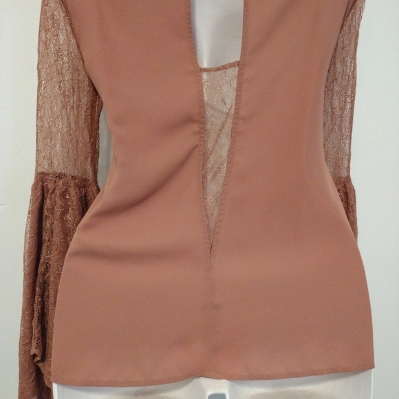 Express - Handkerchief Bell Sleeve Lace Blouse - Picture 11 of 16